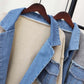Women’s Patchwork Denim Lapel Cardigan