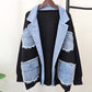 Women’s Patchwork Denim Lapel Cardigan