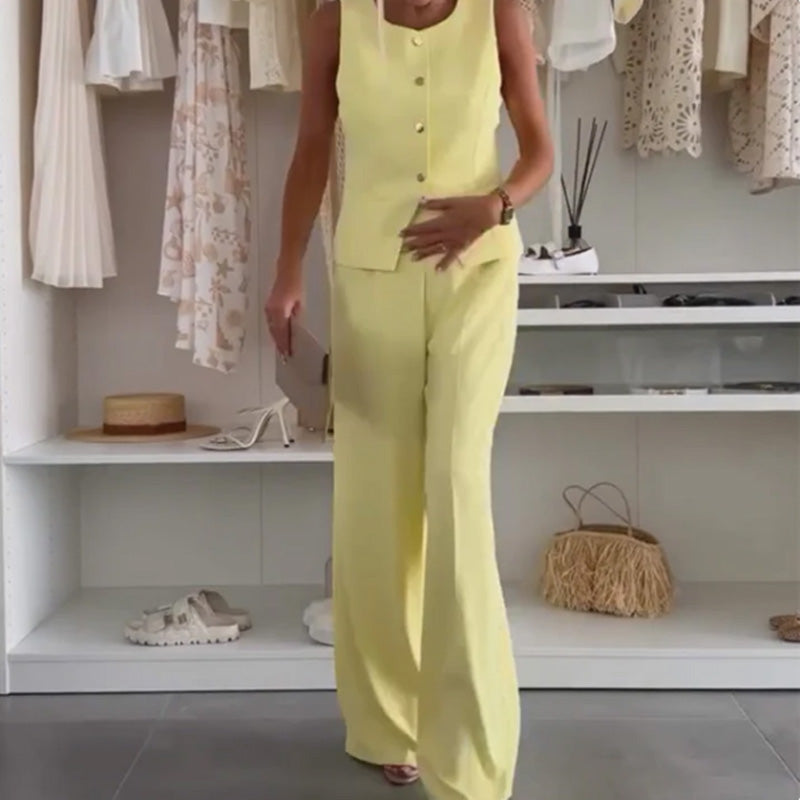 🌸Seasonal Sale: 48% OFF🌸Women's Sleeveless Top and Full-Length Pants Set