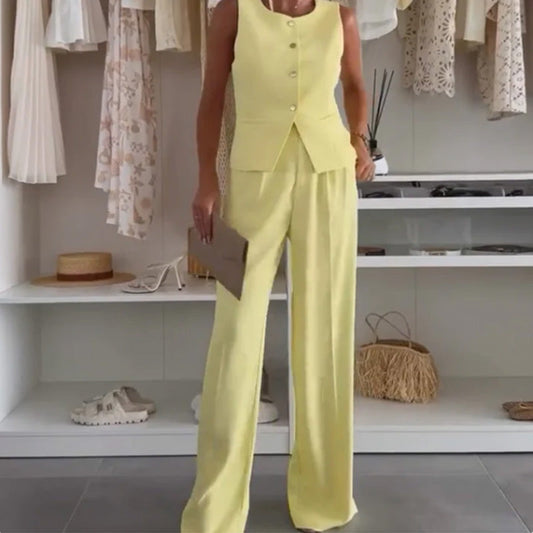 🌸Seasonal Sale: 48% OFF🌸Women's Sleeveless Top and Full-Length Pants Set