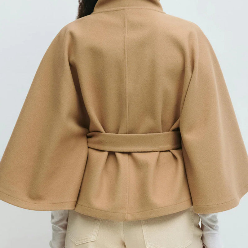 🍁Autumn Special-Sale 50% off - Women's Stand Collar Shawl Coat (with Belt)🧶Chic, Comfortable & Made for Every Occasion