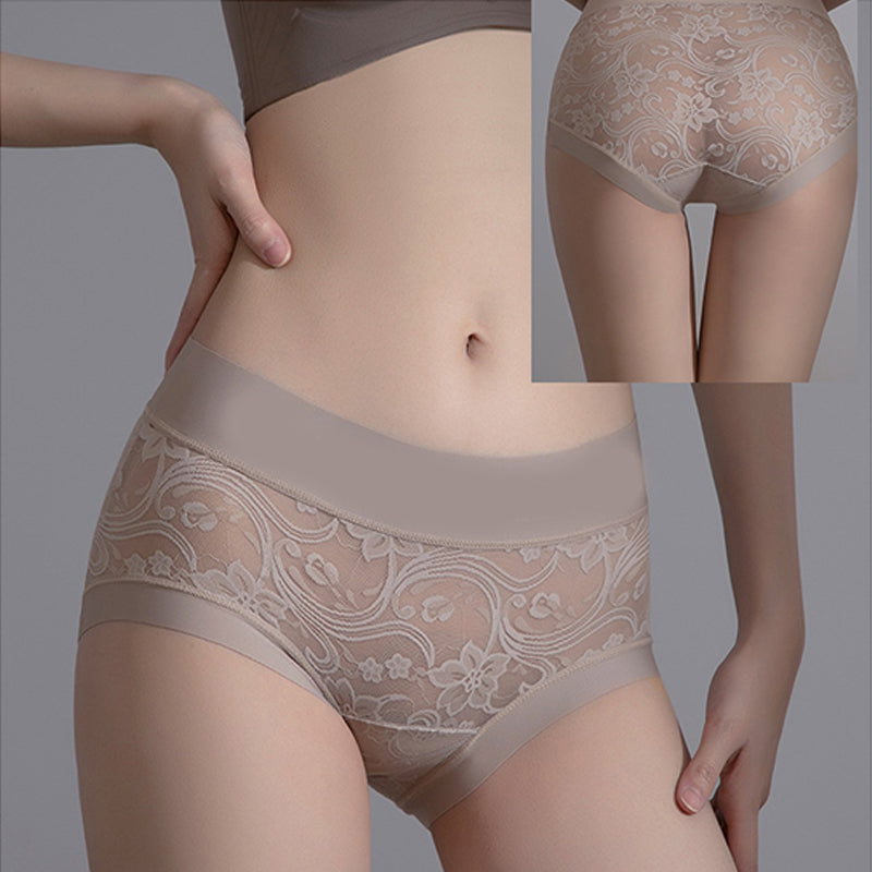 Women's Hygienic Mid-Rise Lace Panties