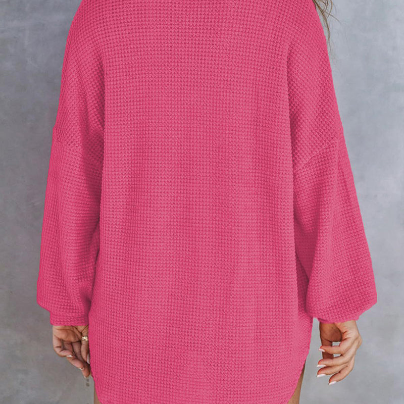 🔥Last Day Sale 49%🔥Women's Waffle Knit Henley Button Shirt Jacket