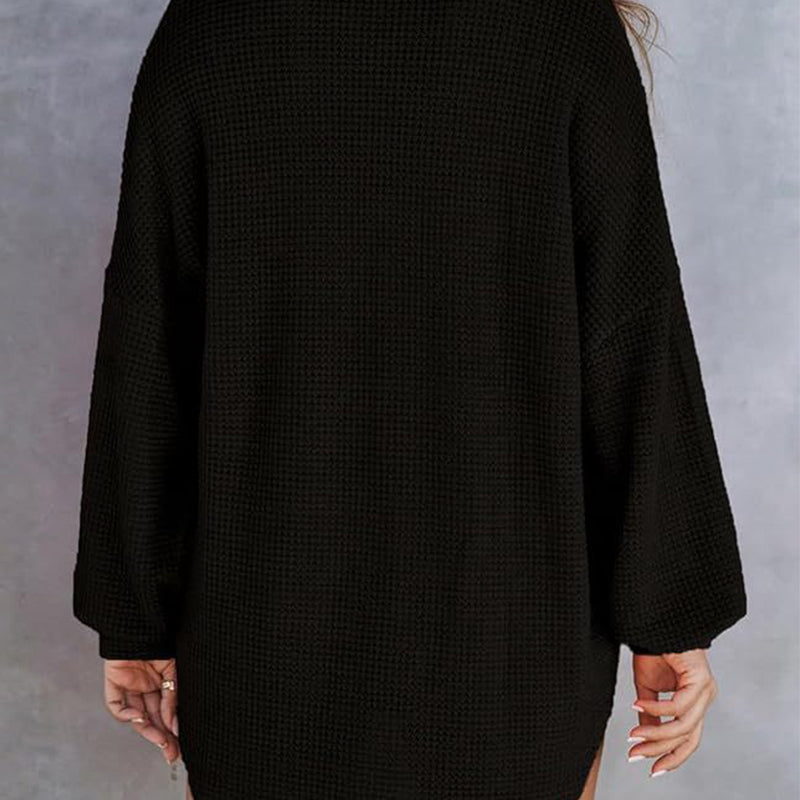 🔥Last Day Sale 49%🔥Women's Waffle Knit Henley Button Shirt Jacket