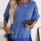 🔥Latest models at 50% off-Casual Crewneck Color-Blocked Sweatshirt with Side Split