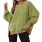 🔥Latest models at 50% off-Casual Crewneck Color-Blocked Sweatshirt with Side Split