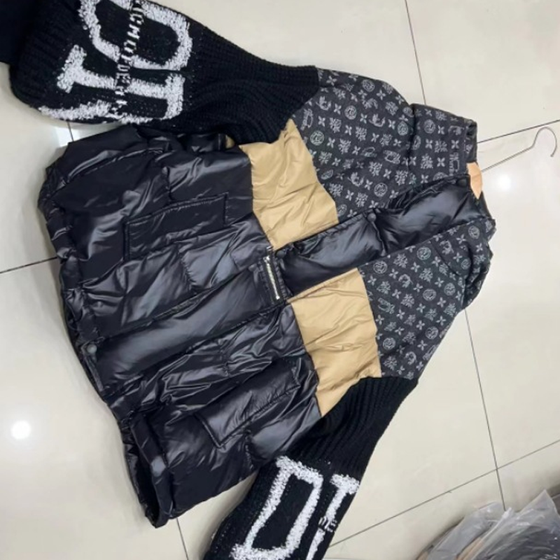 ❄️LAST DAY PROMOTION - 50%OFF 💖 Women’s Patchwork Knit Sleeve Hooded Puffer Jacket