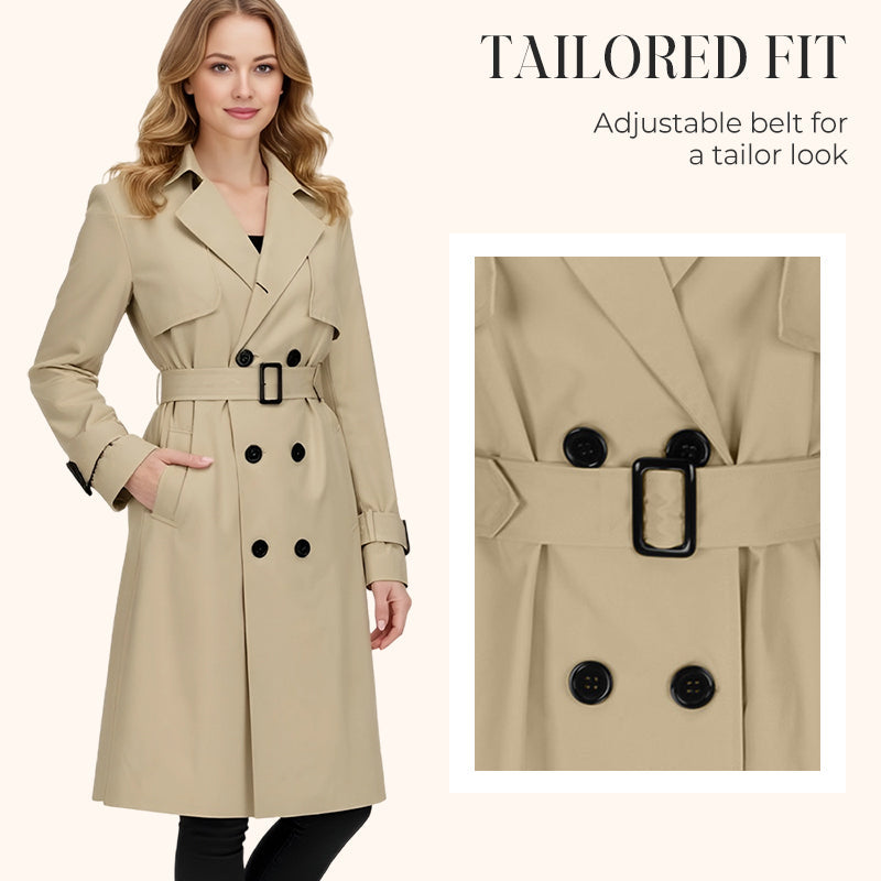 Women's Casual Double-Breasted Trench Coat