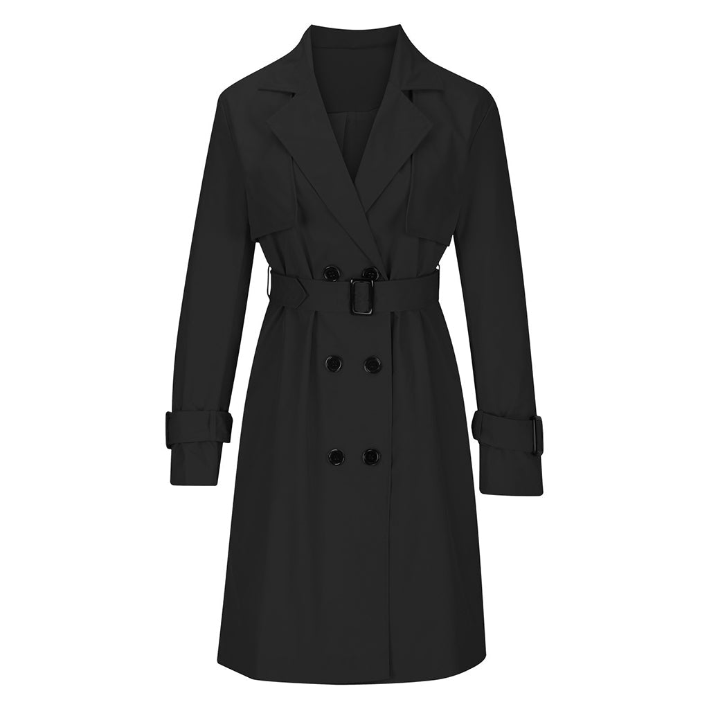 Women's Casual Double-Breasted Trench Coat