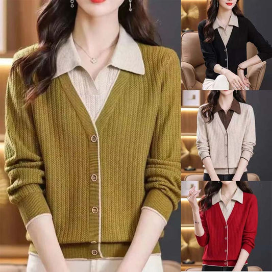 Women’s Elegant Mock Layered Sweater