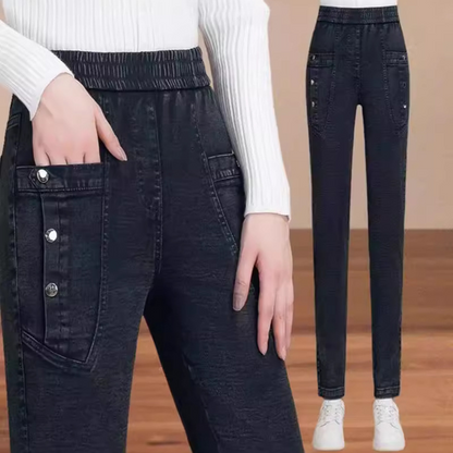 Women's High Waisted Stretch Skinny Jeans with Pockets