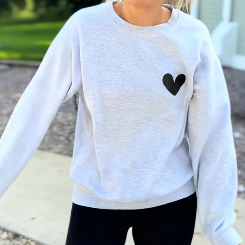 Women's Casual Heart Print Sweatshirt