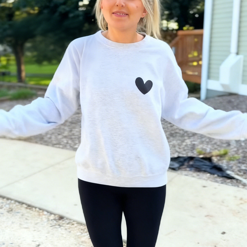 Women's Casual Heart Print Sweatshirt