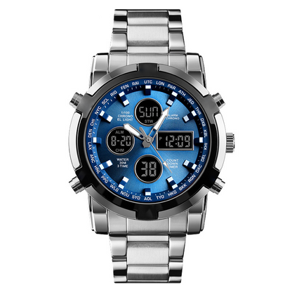 📢📢53% DE RÉDUCTION !! ⏰ Montre Analogique-Numérique Militaire Étanche pour Hommes – 48mm, Multifonction & Bracelet en Acier Inoxydable ! 🕰️💪