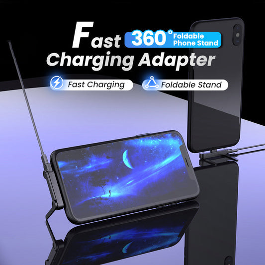 🔋 50 % DE RÉDUCTION ! ⚡ Adaptateur de recharge rapide avec support de téléphone rotatif à 360° – Compatibilité universelle, design compact et utilisation mains libres 📱