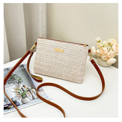 👜 PROMO LIMITÉE 50% DE RÉDUCTION ! 💥 Pochette Bandoulière en Paille Tressée – Légère, Polyvalente, Détails Métalliques ✨